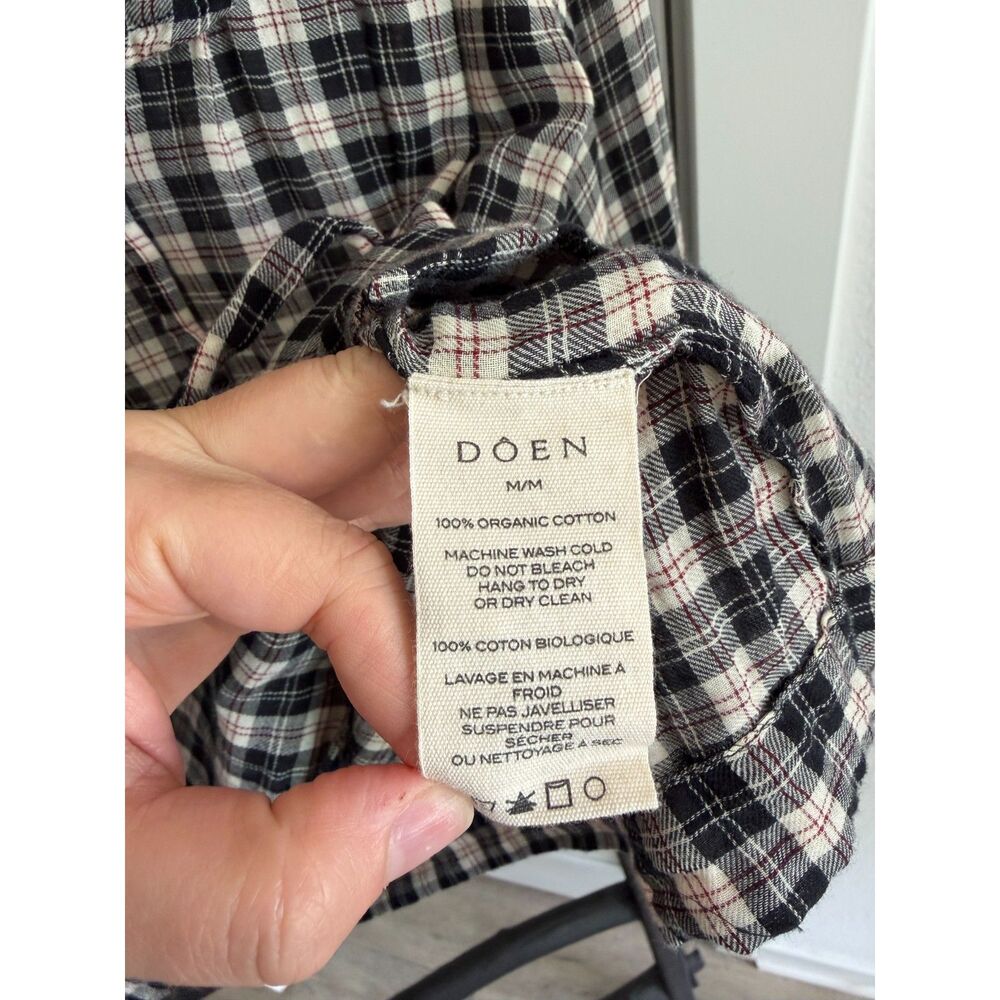 Doen Joelle Top NAVY COUNTRYSIDE PLAID size M - Picture 7 of 14
